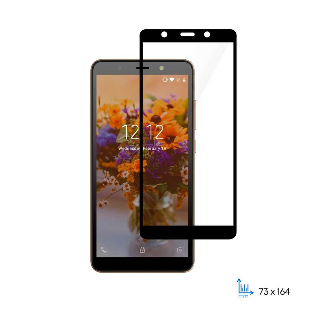 2 in 1 Protective Glass 2E Basic for TECNO POP 3 (BB2), 2.5D FCFG, black border