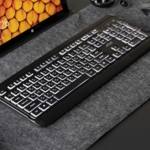 2E Клавіатура мембранна KS120 104key, USB-A, EN/UK/RU, White LED, чорний