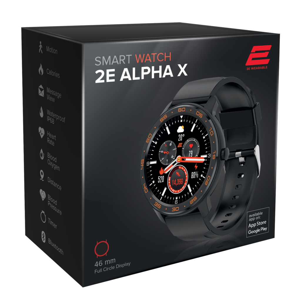 Смарт-часы 2E Alpha X 46 mm Black-Orange
