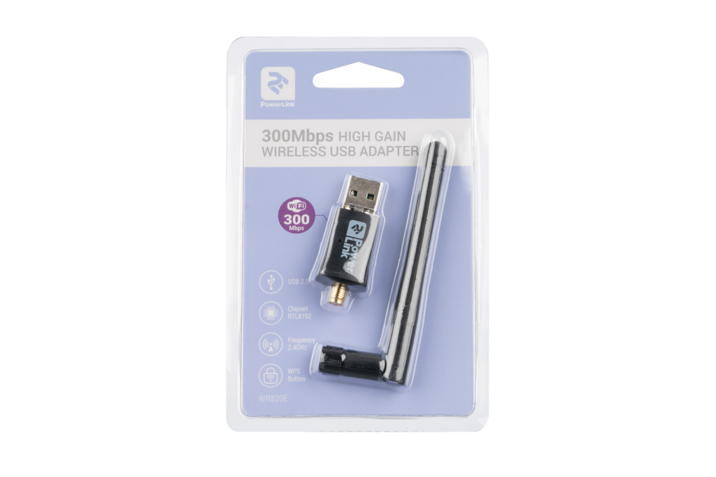WiFi-адаптер 2E PowerLink WR820E N300, зовнiшня знімна антена