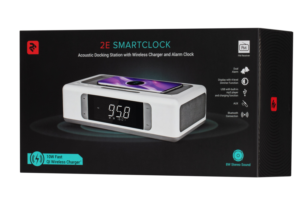 Acoustic Docking Station 2E SmartClock Wireless Charging, White