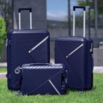 2E Plastic Suitcase, SIGMA, S, 4 Wheels, Navy Blue