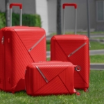 2E Plastic Suitcase, SIGMA, S, 4 Wheels, Red