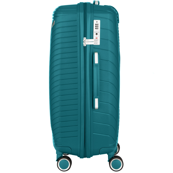 2E Plastic Suitcase, SIGMA, M, 4 Wheels, Aqua Marine