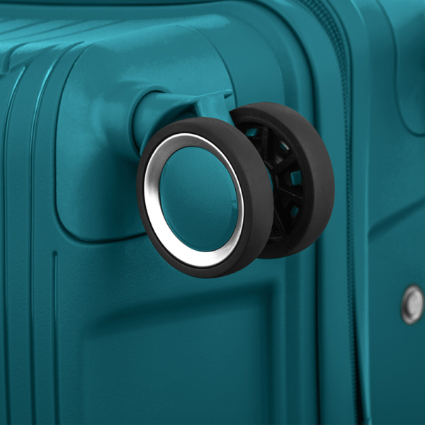 2E Plastic Suitcase, SIGMA, M, 4 Wheels, Aqua Marine
