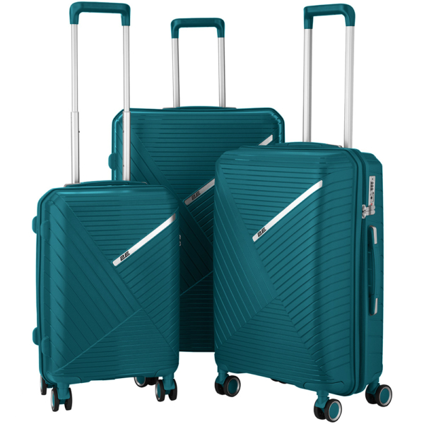 2E Plastic Suitcase, SIGMA, M, 4 Wheels, Aqua Marine