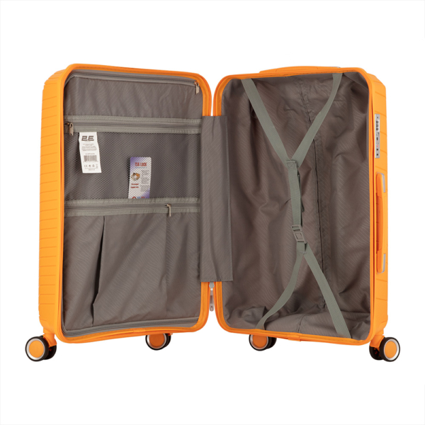2E Plastic Suitcase, SIGMA, M, 4 Wheels, Orange