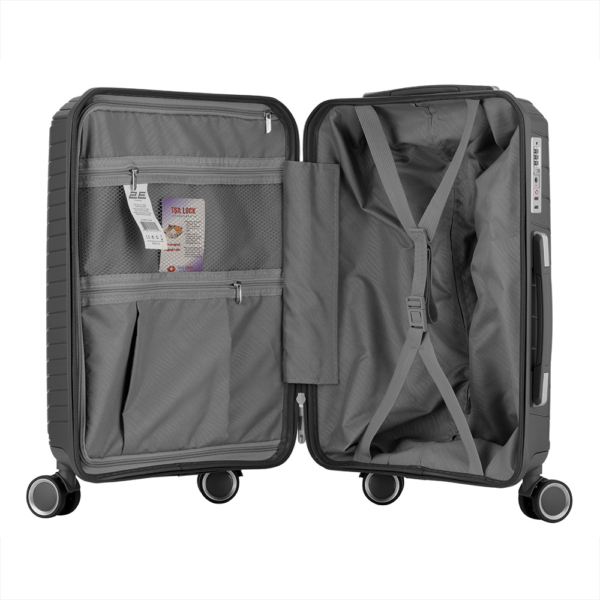 2E Plastic Suitcase, SIGMA, S, 4 Wheels, Graphite