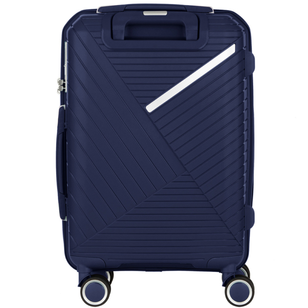 2E Plastic Suitcase, SIGMA, S, 4 Wheels, Navy Blue
