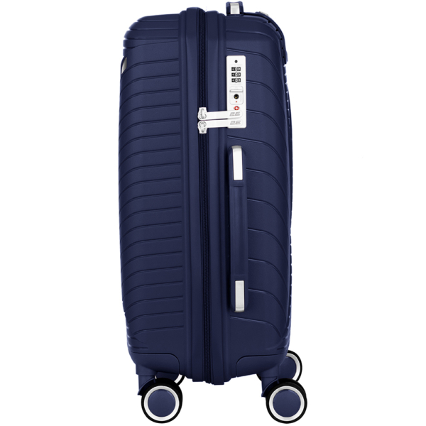 2E Plastic Suitcase, SIGMA, S, 4 Wheels, Navy Blue