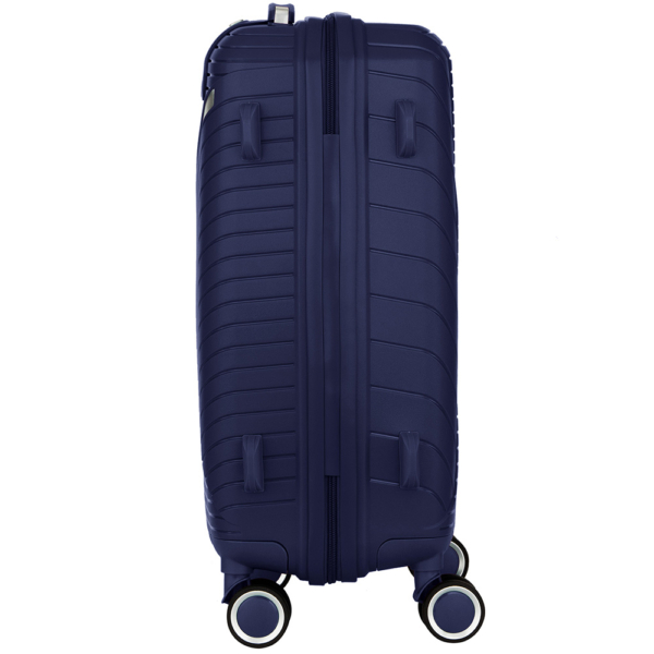 2E Plastic Suitcase, SIGMA, S, 4 Wheels, Navy Blue