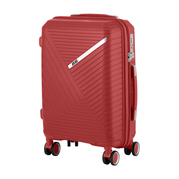 2E Plastic Suitcase, SIGMA, S, 4 Wheels, Red