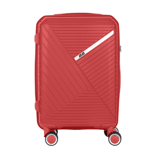 2E Plastic Suitcase, SIGMA, S, 4 Wheels, Red