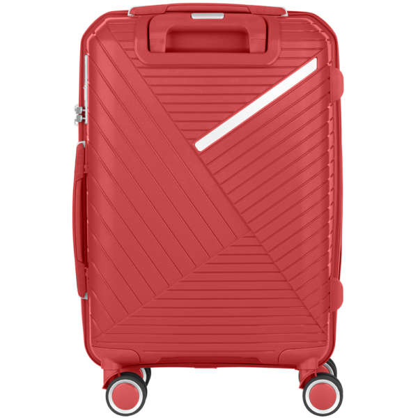 2E Plastic Suitcase, SIGMA, S, 4 Wheels, Red
