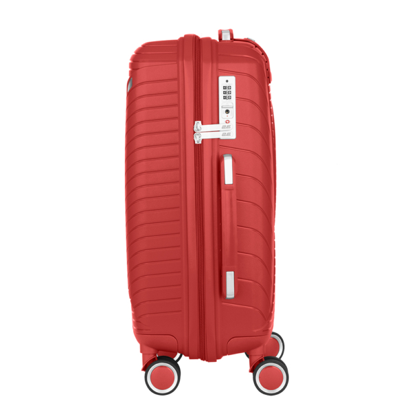 2E Plastic Suitcase, SIGMA, S, 4 Wheels, Red