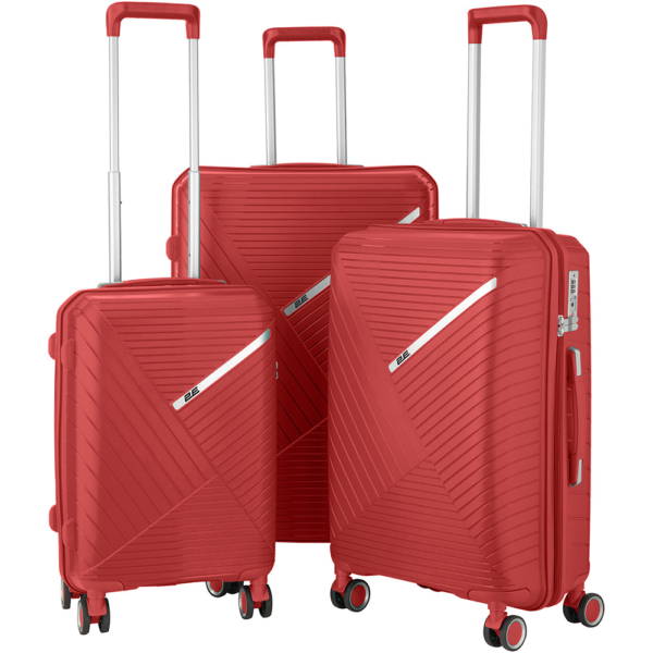 2E Plastic Suitcase, SIGMA, S, 4 Wheels, Red