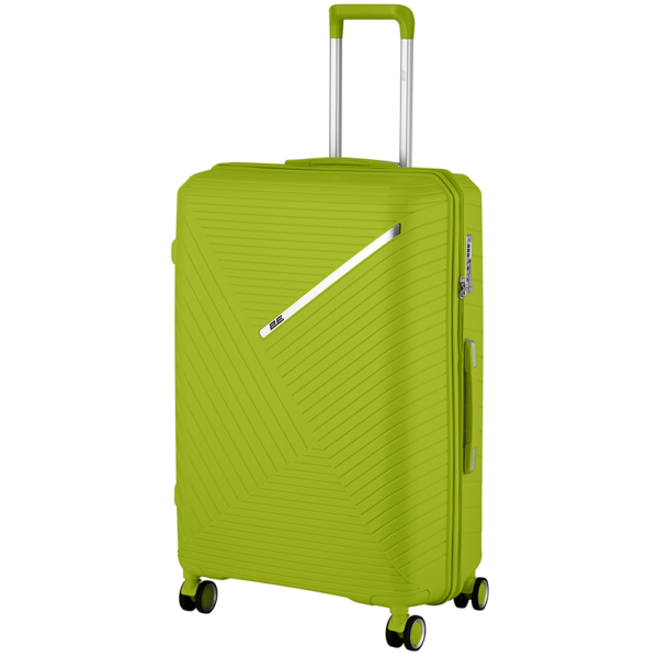 2E Plastic Suitcases Set, SIGMA, (L+M+S), 4 Wheels, Apple Green