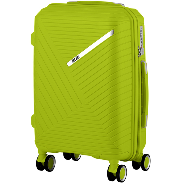 2E Plastic Suitcases Set, SIGMA, (L+M+S), 4 Wheels, Apple Green