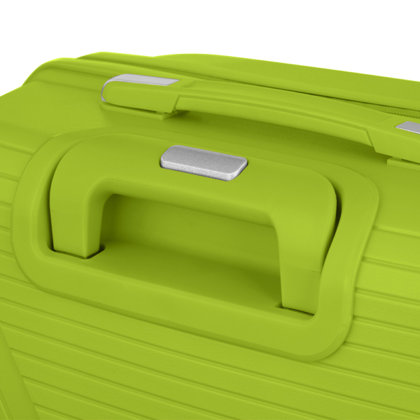 2E Plastic Suitcases Set, SIGMA, (L+M+S), 4 Wheels, Apple Green