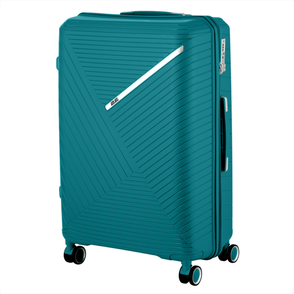 2E Plastic Suitcases Set, SIGMA, (L+M+S), 4 Wheels, Aqua Marine