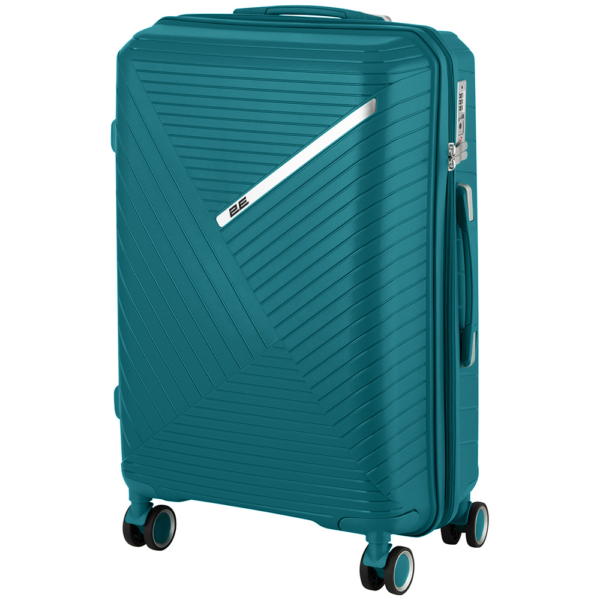 2E Plastic Suitcases Set, SIGMA, (L+M+S), 4 Wheels, Aqua Marine