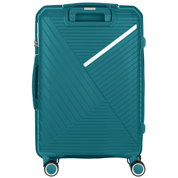 2E Plastic Suitcases Set, SIGMA, (L+M+S), 4 Wheels, Aqua Marine