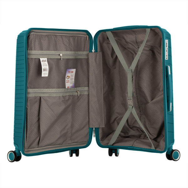 2E Plastic Suitcases Set, SIGMA, (L+M+S), 4 Wheels, Aqua Marine