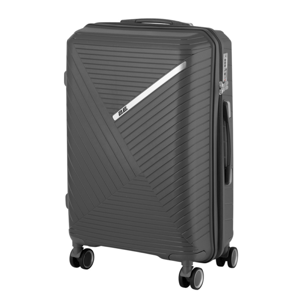 2E Plastic Suitcases Set, SIGMA, (L+M+S), 4 Wheels, Graphite