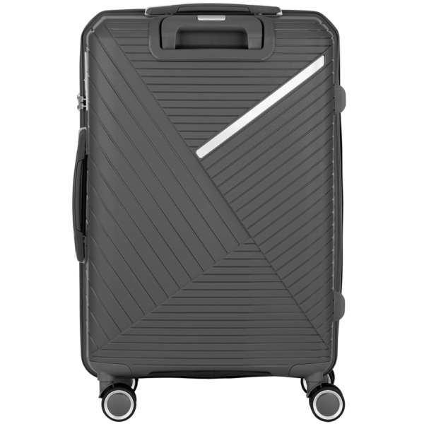 2E Plastic Suitcases Set, SIGMA, (L+M+S), 4 Wheels, Graphite