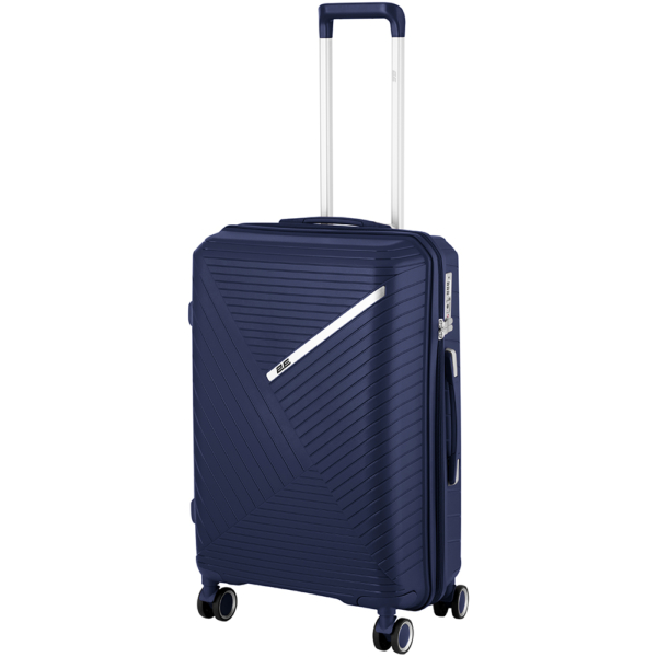 2E Plastic Suitcases Set, SIGMA, (L+M+S), 4 Wheels, Navy Blue