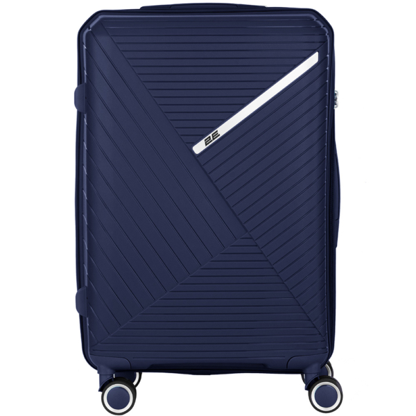 2E Plastic Suitcases Set, SIGMA, (L+M+S), 4 Wheels, Navy Blue