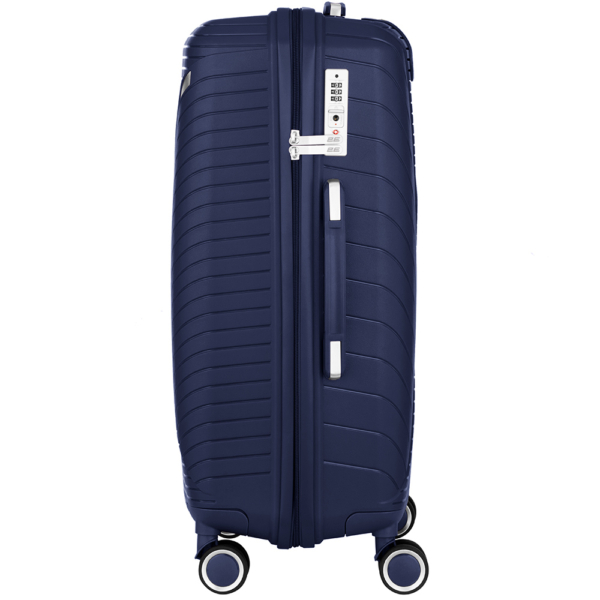 2E Plastic Suitcases Set, SIGMA, (L+M+S), 4 Wheels, Navy Blue