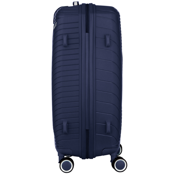 2E Plastic Suitcases Set, SIGMA, (L+M+S), 4 Wheels, Navy Blue