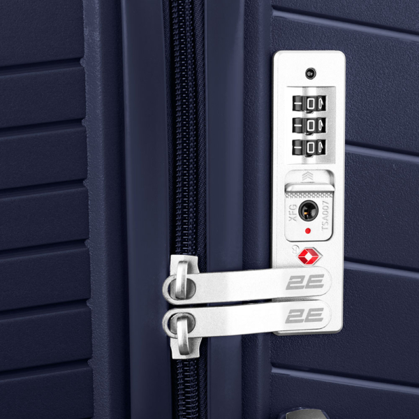 2E Plastic Suitcases Set, SIGMA, (L+M+S), 4 Wheels, Navy Blue