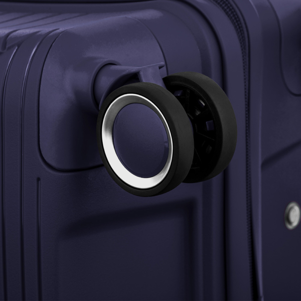2E Plastic Suitcases Set, SIGMA, (L+M+S), 4 Wheels, Navy Blue