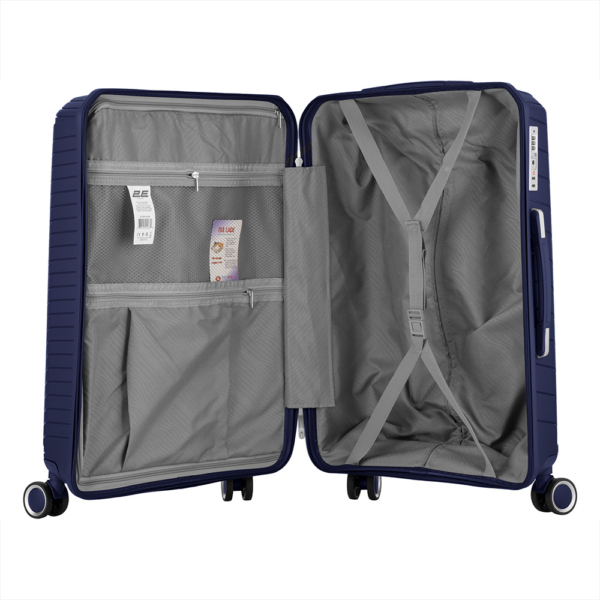 2E Plastic Suitcases Set, SIGMA, (L+M+S), 4 Wheels, Navy Blue