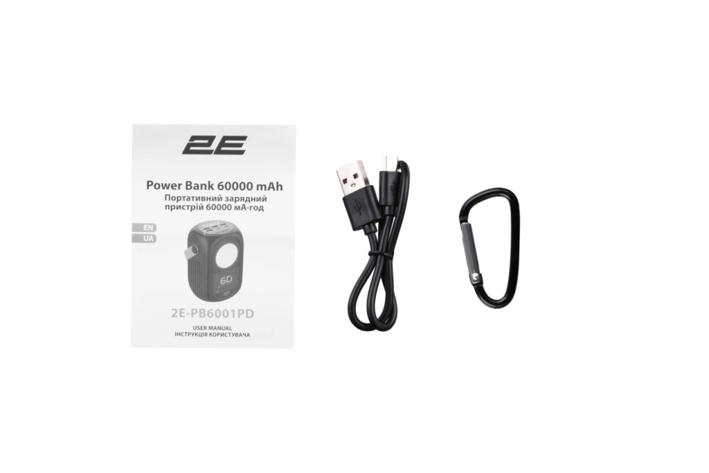2E Портативний зарядний пристрій Power Bank Travel 60000mAh PD Black