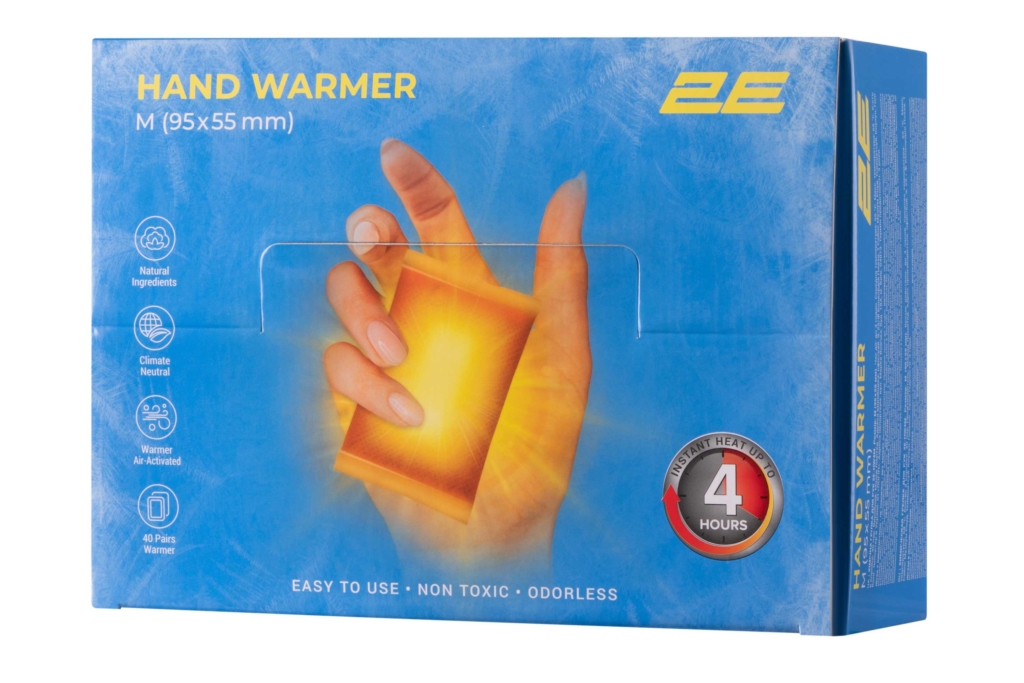 2E Chemical hand warmer size M (95×55 mm), up to 4 hours