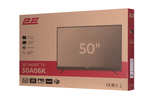 2E Телевізор 50″ LED 4K 50Hz Smart Android Black