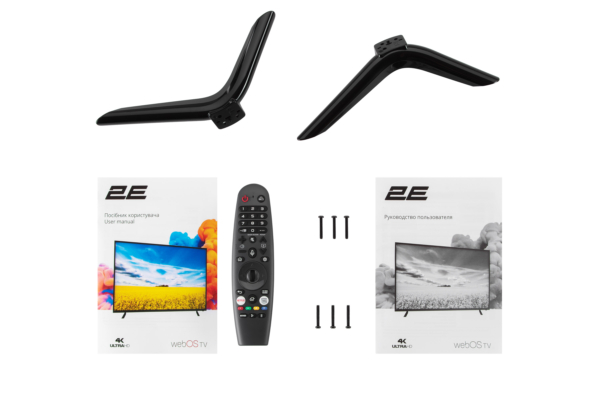 2E Телевізор 65″ LED 4K 50Hz Smart WebOS Black soundbar