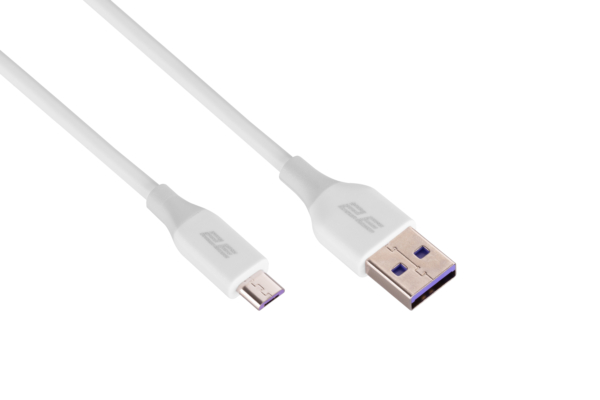 2E Кабель USB-A – microUSB Glow 1m White