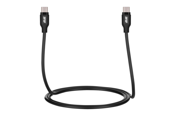 2E Кабель USB-C – USB-C Glow 60W 1m Black