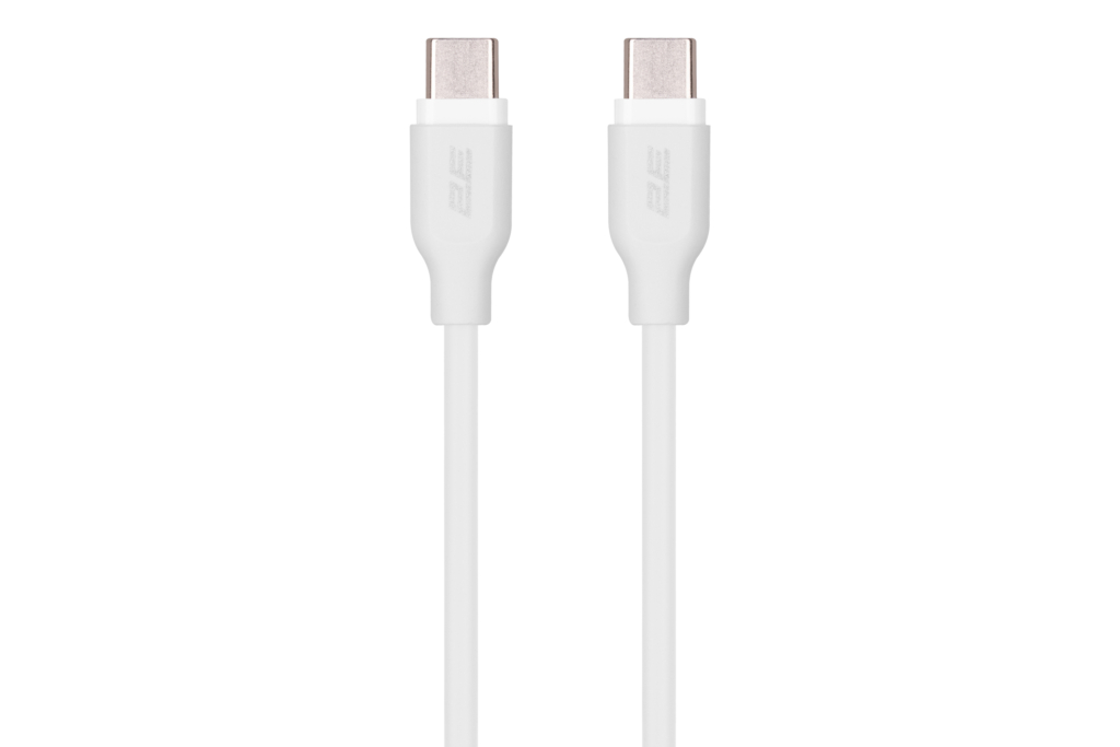 2E Кабель USB-C – USB-C Glow 60W 1m White
