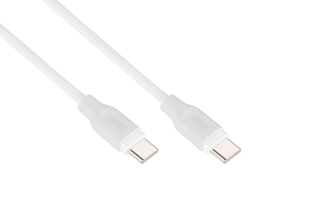 2E Кабель USB-C – USB-C Glow 60W 1m White
