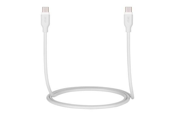 Кабель 2E USB-C – USB-C, Glow, 60W, 1m, white