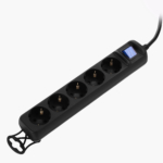 2E Power strip 5XSchuko switch, 3G*0.75мм, 3м, Black
