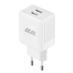 Wall Charger Dual USB-A 2.1A + cable USB-C, White