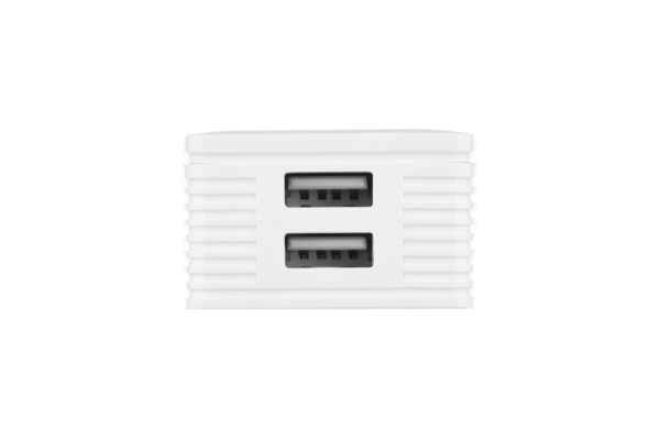 Wall Charger Dual USB-A 2.1A + cable USB-C, White