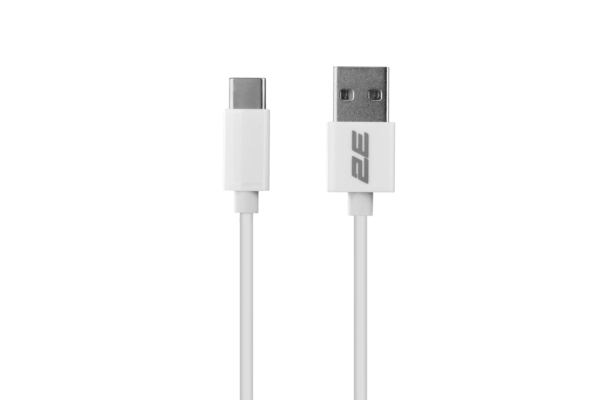 Wall Charger Dual USB-A 2.1A + cable USB-C, White