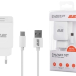 Wall Charger Dual USB-A 2.1A + cable USB-C, White